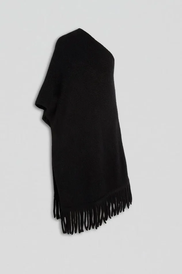 Scarves Women Scanlan Theodore FRINGED CAPE Black Scarves Women Scanlan Theodore FRINGED CAPE Black