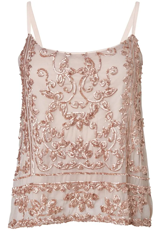 SEQUIN SLEEVELESS TOP Blush Multi Women VENUS Night Out Tops SEQUIN SLEEVELESS TOP Blush Multi Women VENUS Night Out Tops