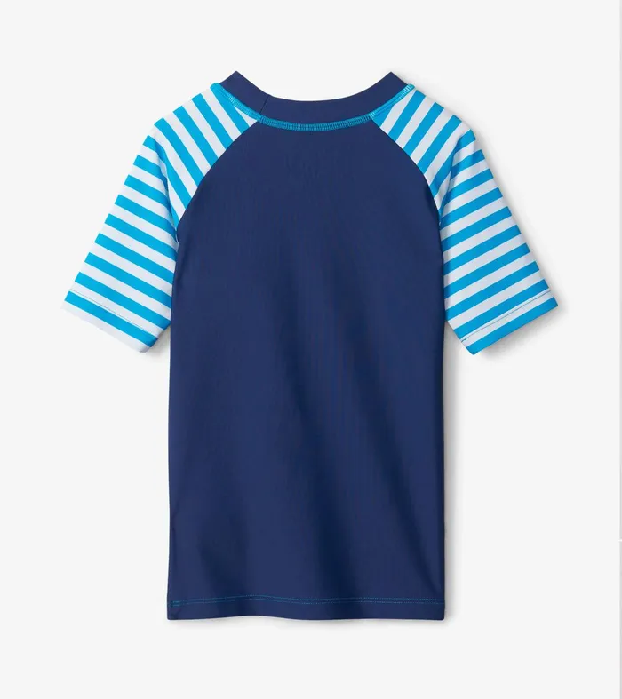 Shark Stripes Short Sleeve Rashguard Hatley
