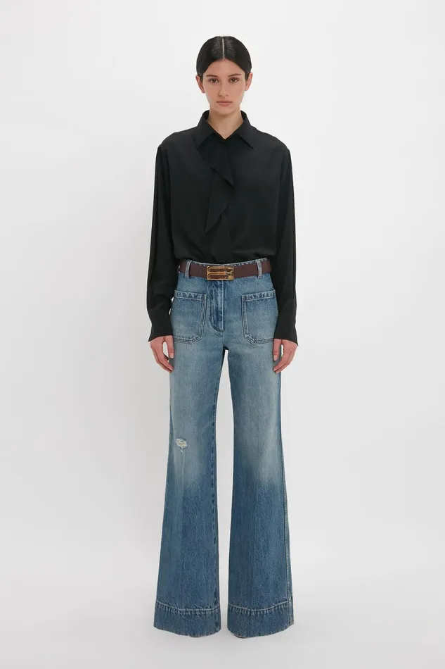 Shirts and Tops Women Victoria Beckham Asymmetric Ruffle Blouse In Black