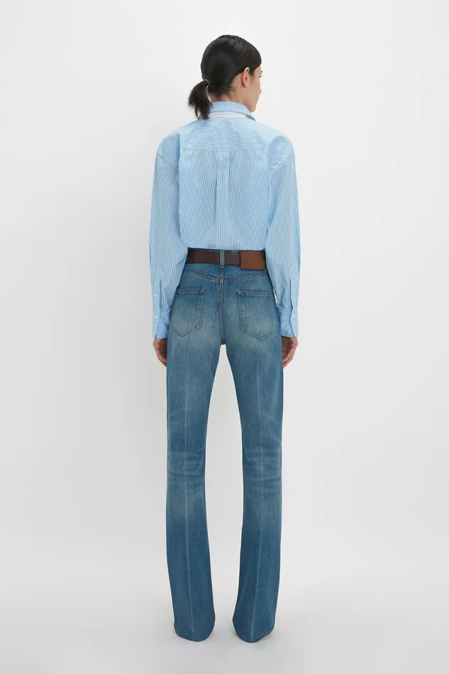 Shirts and Tops Women Victoria Beckham Cropped Long Sleeve Shirt In MarinaWhite