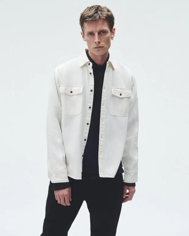 Shirts Men Rag and Bone Featherweight Denim Shirt Ecru