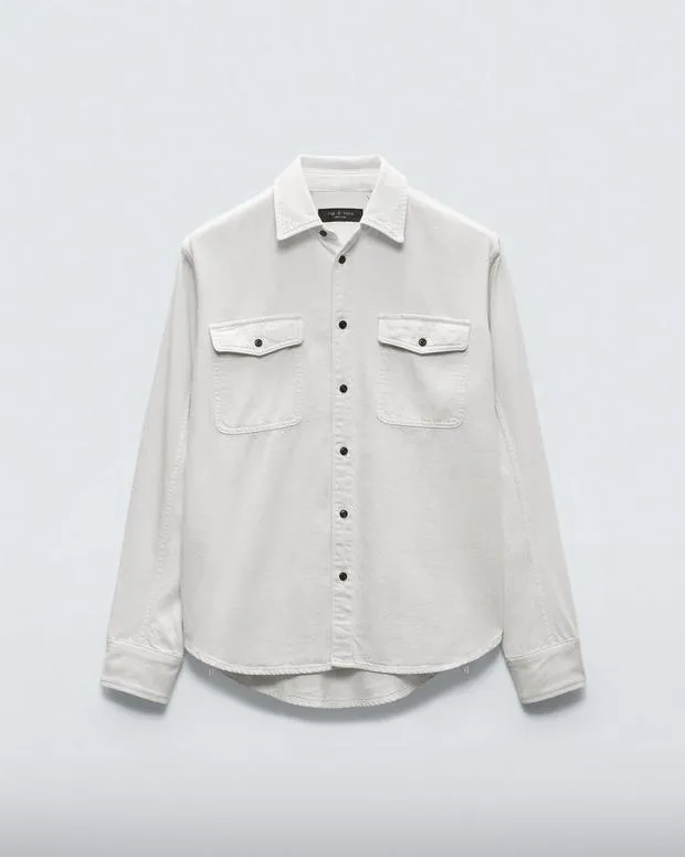 Shirts Men Rag and Bone Featherweight Denim Shirt Ecru