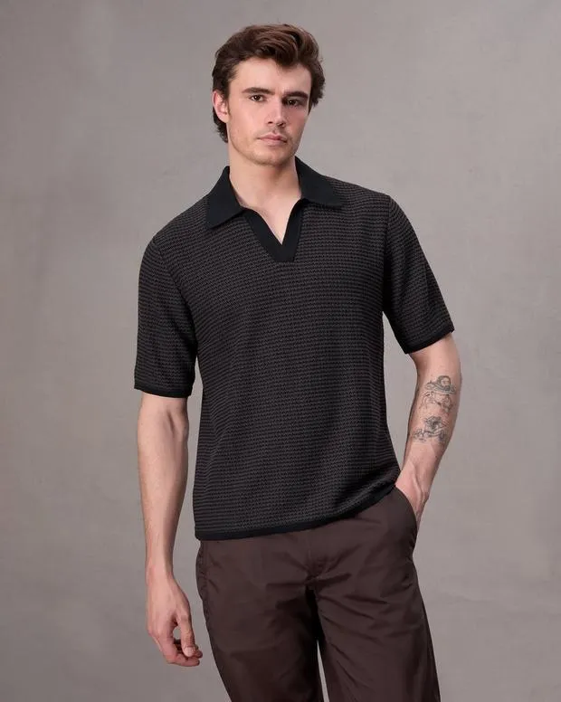 Shirts Men Rag and Bone Hayes Johnny Collar Polo Slate Brown