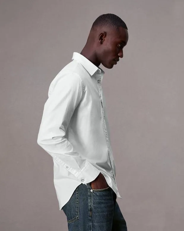 Shirts Men Rag and Bone Tomlin CottonBlend Shirt White