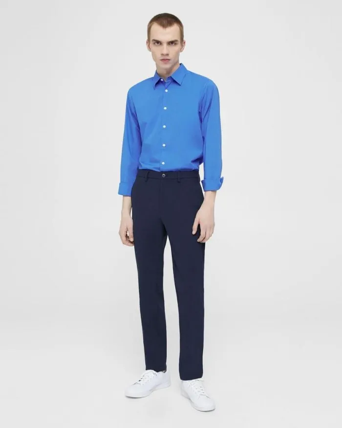 Shirts Men Theory Irving Shirt In Cotton Palace Blue Shirts Men Theory Irving Shirt In Cotton Palace Blue