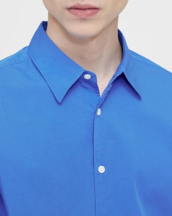 Shirts Men Theory Irving Shirt In Cotton Palace Blue Shirts Men Theory Irving Shirt In Cotton Palace Blue