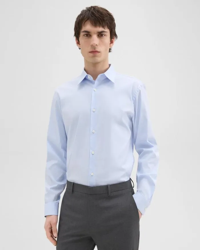Shirts Men Theory Sylvain Shirt In Good Cotton Olympic