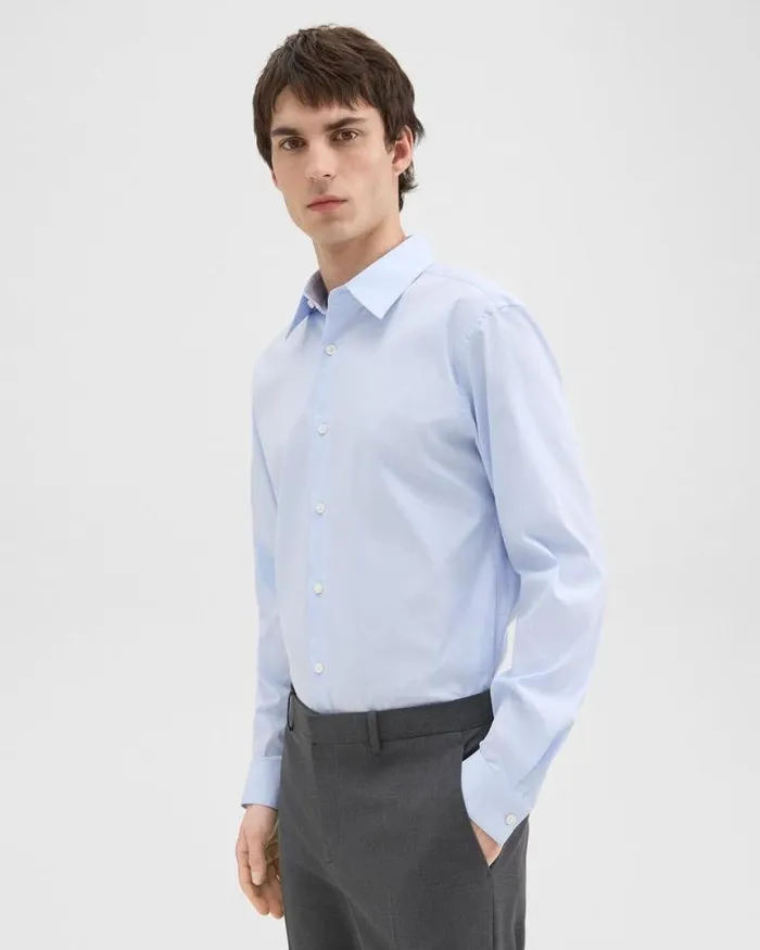 Shirts Men Theory Sylvain Shirt In Good Cotton Olympic