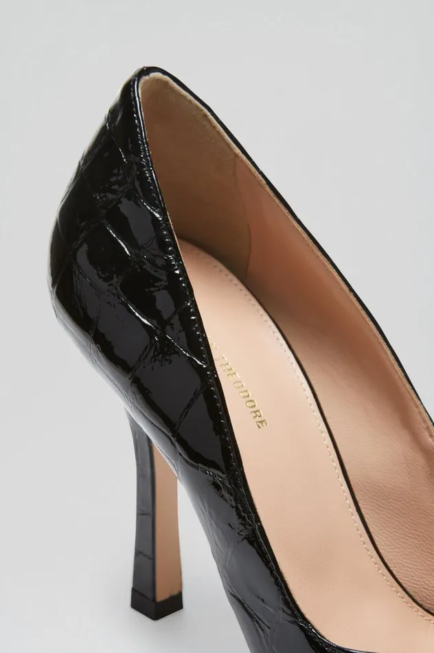 Shoes Women Scanlan Theodore LEATHER EMBOSSED PUMP 95 Black Shoes Women Scanlan Theodore LEATHER EMBOSSED PUMP 95 Black