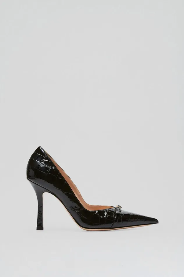 Shoes Women Scanlan Theodore LEATHER EMBOSSED PUMP 95 Black Shoes Women Scanlan Theodore LEATHER EMBOSSED PUMP 95 Black
