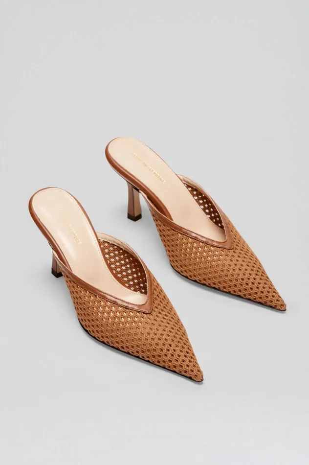 Shoes Women Scanlan Theodore MESH MULE 75 Tan Shoes Women Scanlan Theodore MESH MULE 75 Tan