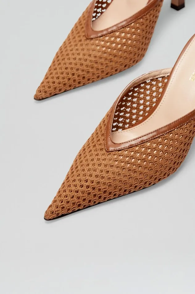 Shoes Women Scanlan Theodore MESH MULE 75 Tan Shoes Women Scanlan Theodore MESH MULE 75 Tan