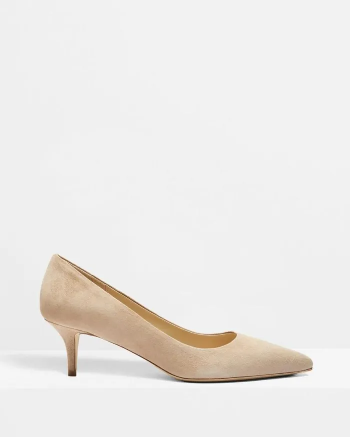 Shoes Women Theory City 55 Pump In Suede Beige Clay