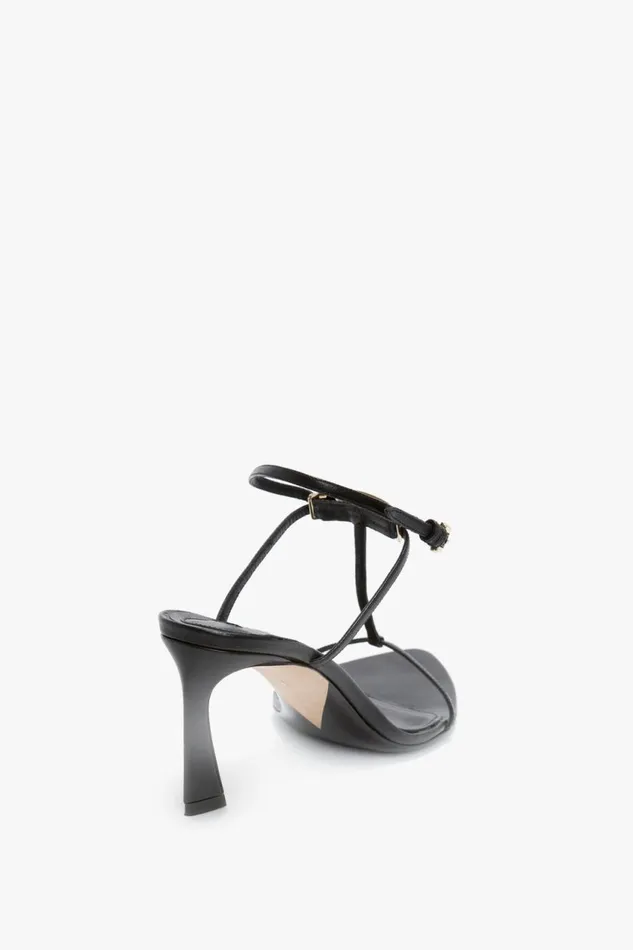 Shoes Women Victoria Beckham Frame Detail Sandal In Black Leather
