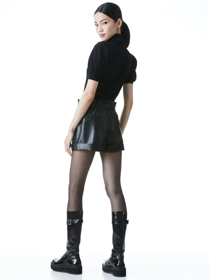 Shorts Women Alice Olivia Reagan Vegan Short Black