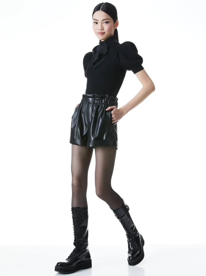 Shorts Women Alice Olivia Reagan Vegan Short Black
