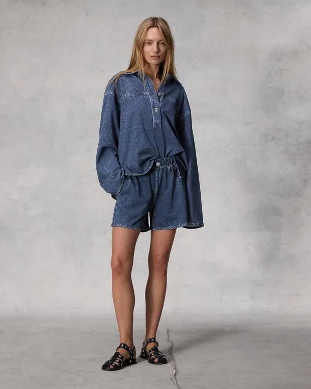 Shorts Women Rag and Bone Miramar Terry Walking Short Cotton Terry Penny Wash