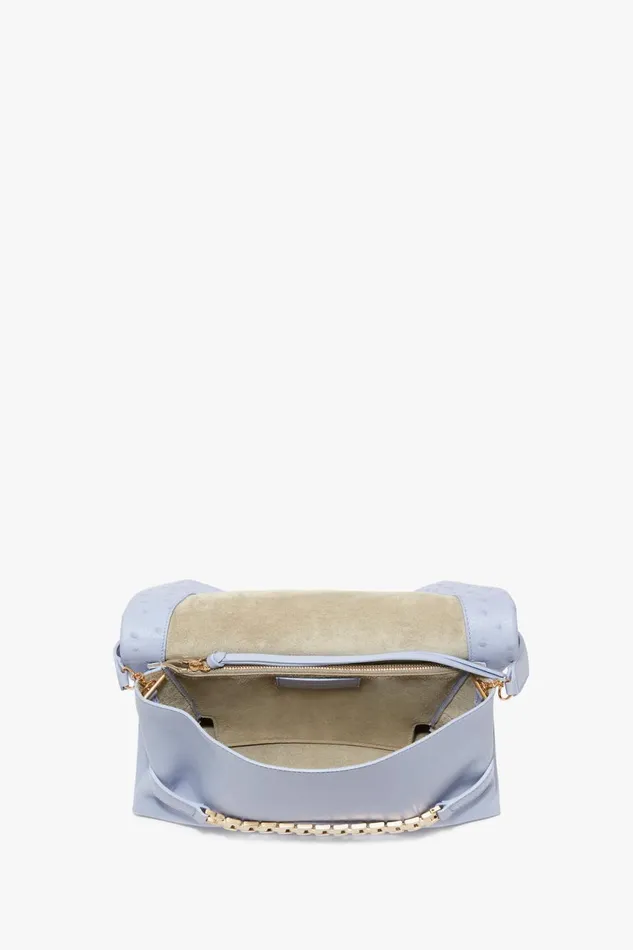 Shoulder Bags Women Victoria Beckham Chain Pouch With Strap In Frost OstrichEffect Leather