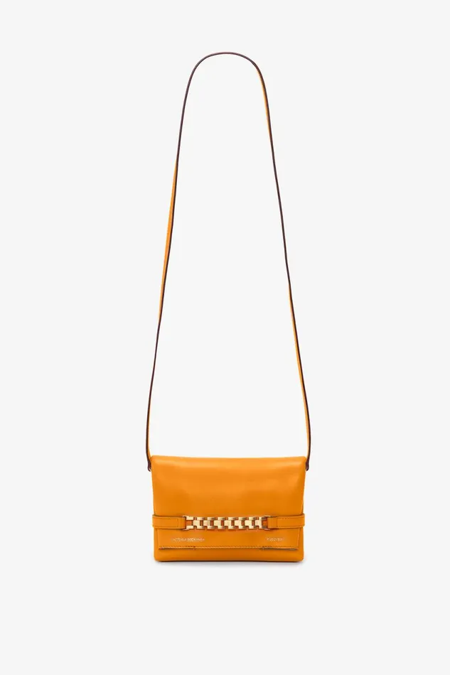 Shoulder Bags Women Victoria Beckham Mini Chain Pouch With Long Strap In Mandarin Leather
