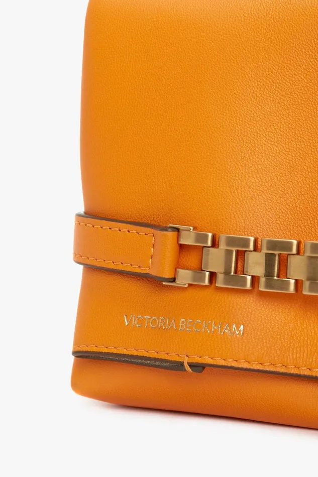 Shoulder Bags Women Victoria Beckham Mini Chain Pouch With Long Strap In Mandarin Leather