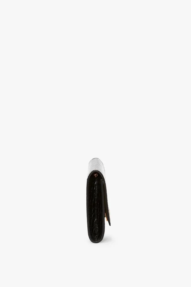 Shoulder Bags Women Victoria Beckham Wallet On Chain In Black CrocEffect Leather