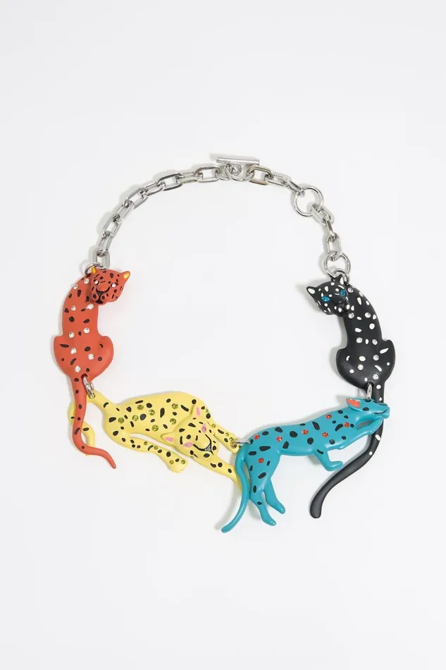 Silver Panthers Necklace Silver Women Bimba Y Lola Necklaces