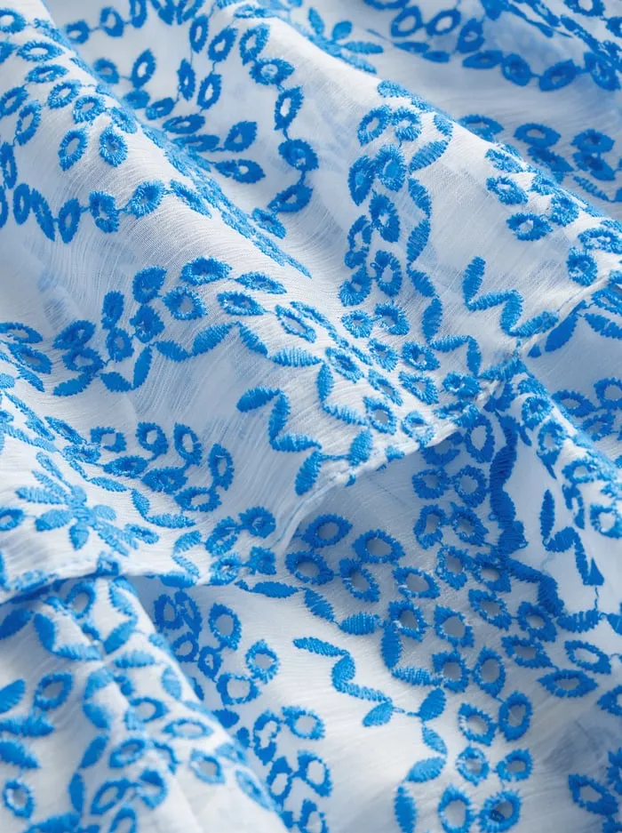 Skirts Women Alice Olivia Bethie Ruffle Mini Skirt Off Whitefrench Blue