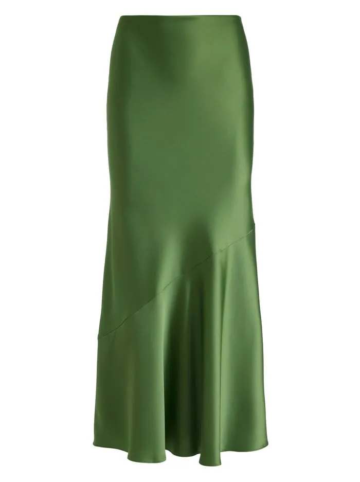 Skirts Women Alice Olivia Terese Ankle Length Slip Skirt Avocado