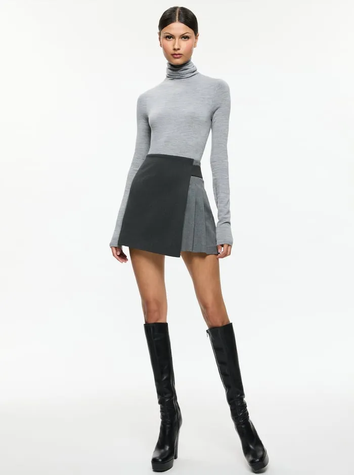 Skirts Women Alice Olivia Toni Mini Skirt Charcoal Grey Melange