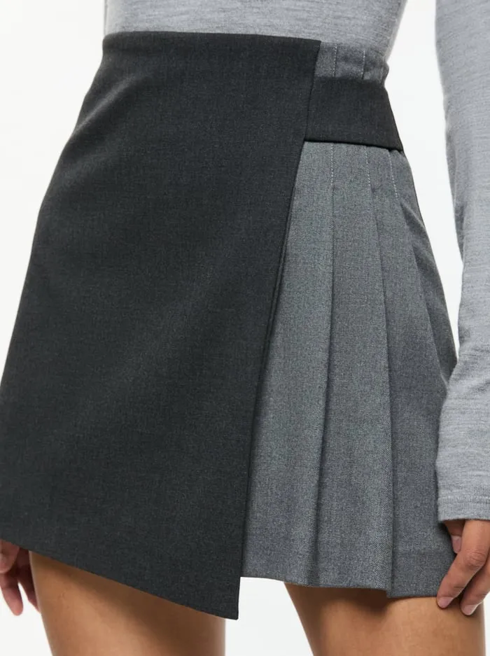 Skirts Women Alice Olivia Toni Mini Skirt Charcoal Grey Melange