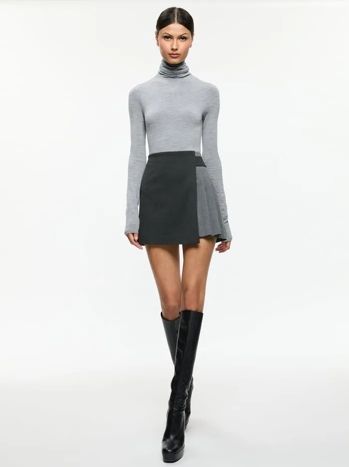 Skirts Women Alice Olivia Toni Mini Skirt Charcoal Grey Melange