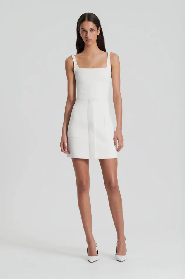Skirts Women Scanlan Theodore CREPE KNIT POCKET MINI SKIRT Cream