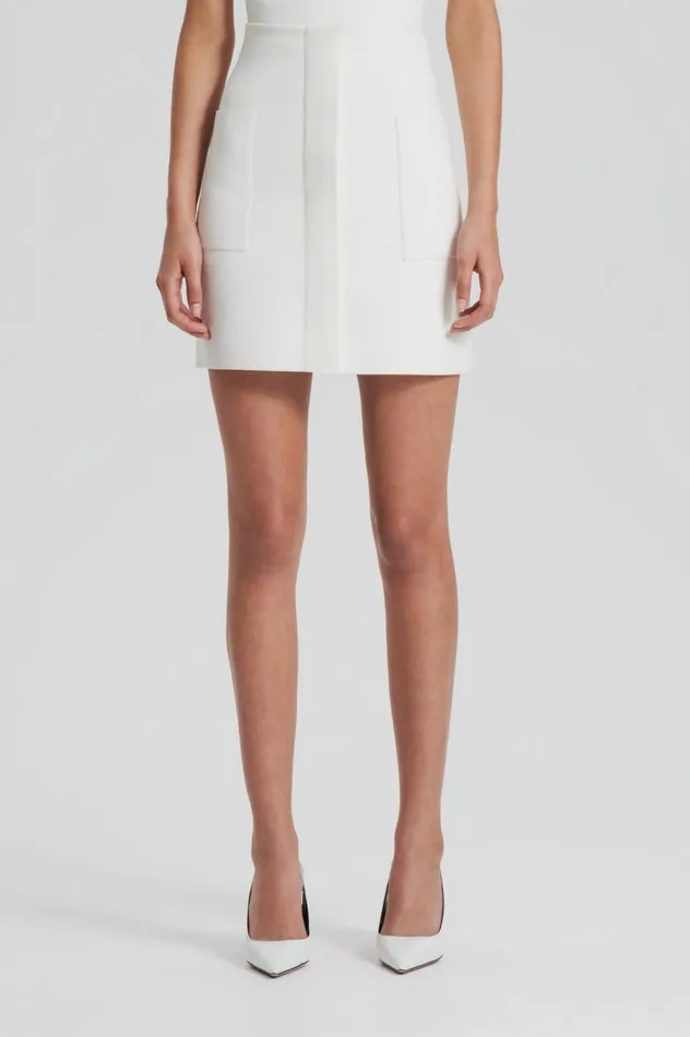 Skirts Women Scanlan Theodore CREPE KNIT POCKET MINI SKIRT Cream