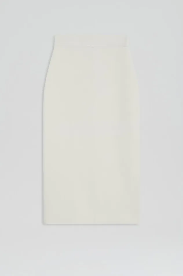 Skirts Women Scanlan Theodore CREPE KNIT SLIT BACK SKIRT Cream