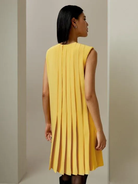 Sleeveless Accordion Pleated Silk Dress Women Jumpsuits Lilysilk Dresses