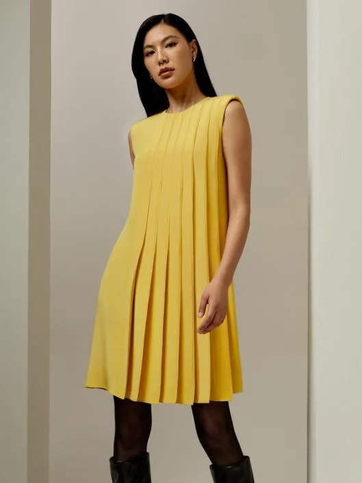 Sleeveless Accordion Pleated Silk Dress Women Jumpsuits Lilysilk Dresses