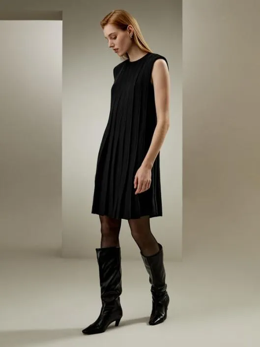 Sleeveless Accordion Pleated Silk Dress Women Jumpsuits Lilysilk Dresses