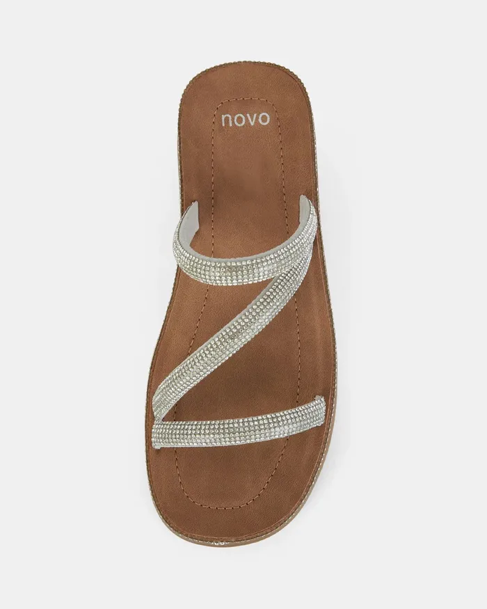 Slides NOVO Shoes Women SAVONA SILVER Flatform