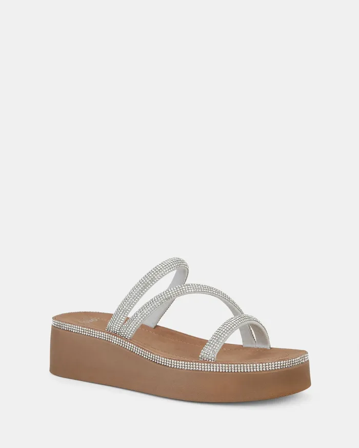 Slides NOVO Shoes Women SAVONA SILVER Flatform