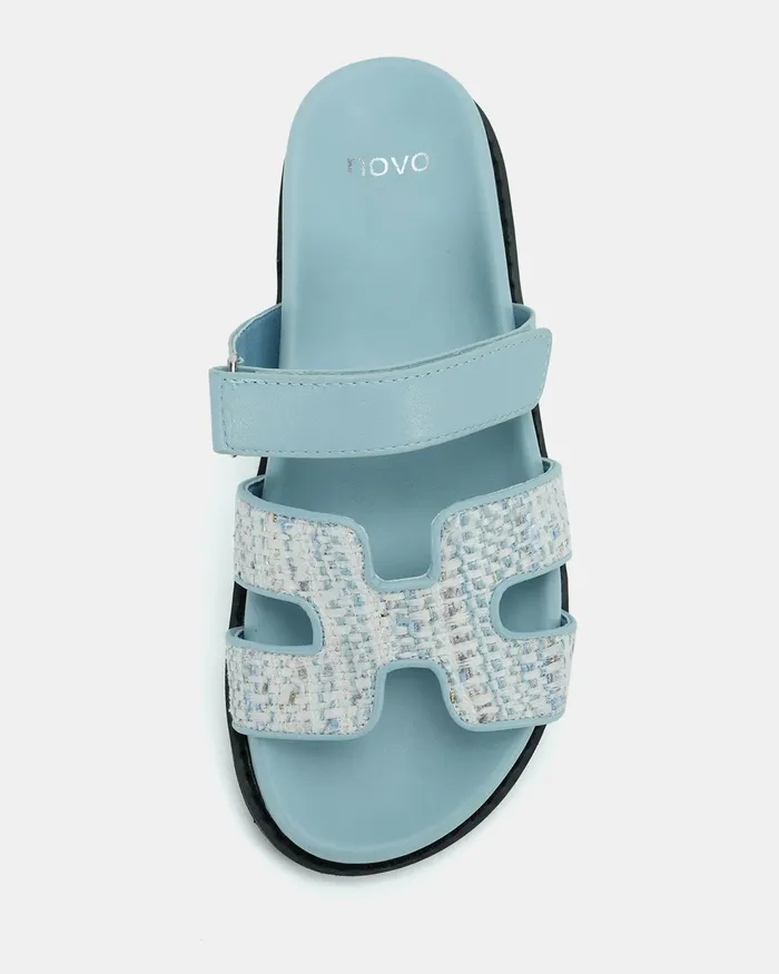 Slides SLOTHY SOFT BLUE Sandals 8211 NOVO Shoes Women