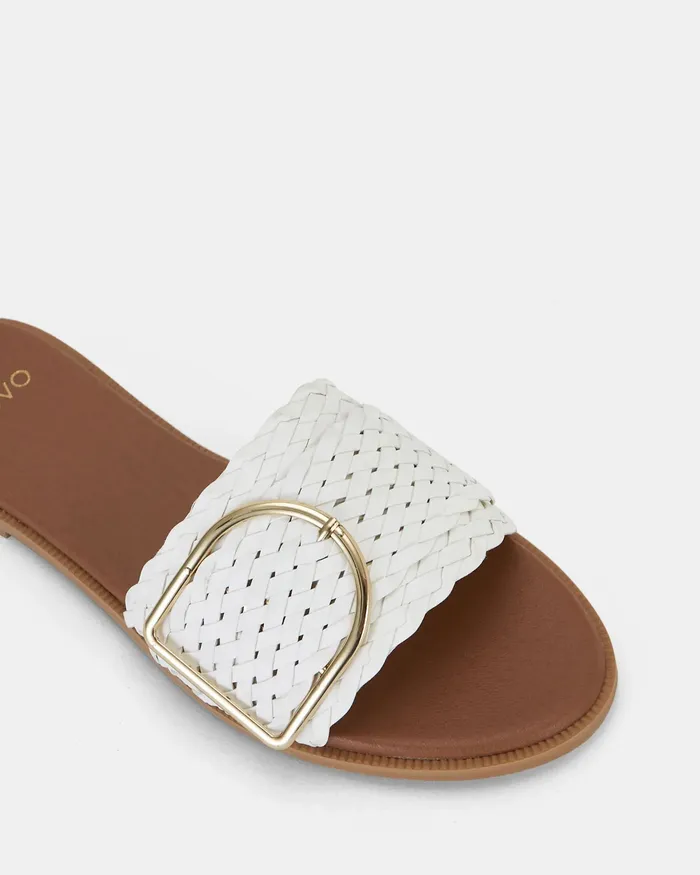 Slides Women RENE WHITE PLAIT NOVO Shoes