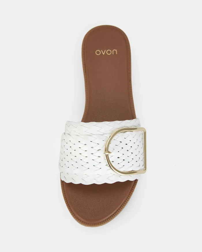 Slides Women RENE WHITE PLAIT NOVO Shoes