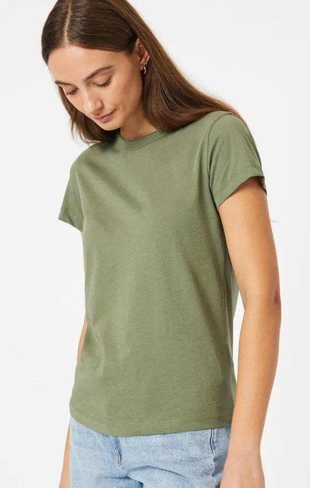 Slim Crew Neck TShirt In Deep Lichen Green Women Mavi Jeans Tops and TShirts Slim Crew Neck TShirt In Deep Lichen Green Women Mavi Jeans Tops and TShirts