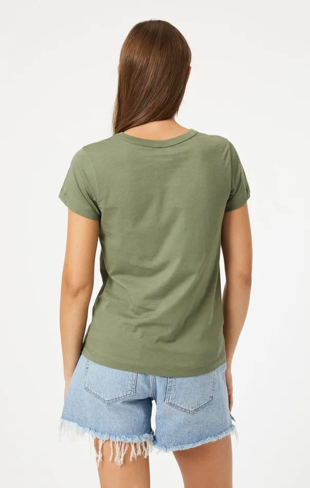 Slim Crew Neck TShirt In Deep Lichen Green Women Mavi Jeans Tops and TShirts Slim Crew Neck TShirt In Deep Lichen Green Women Mavi Jeans Tops and TShirts
