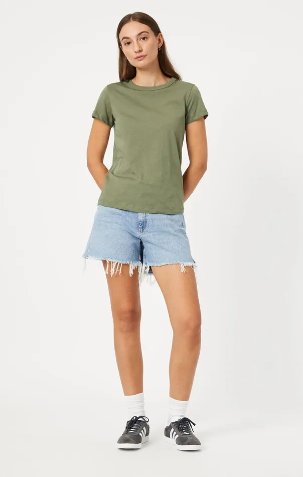 Slim Crew Neck TShirt In Deep Lichen Green Women Mavi Jeans Tops and TShirts Slim Crew Neck TShirt In Deep Lichen Green Women Mavi Jeans Tops and TShirts