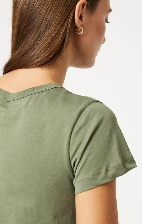 Slim Crew Neck TShirt In Deep Lichen Green Women Mavi Jeans Tops and TShirts Slim Crew Neck TShirt In Deep Lichen Green Women Mavi Jeans Tops and TShirts