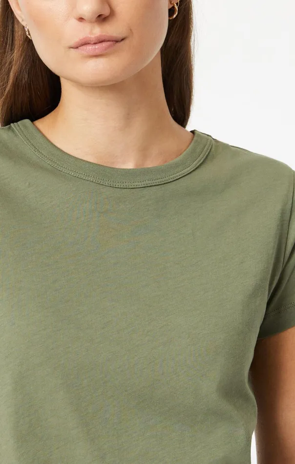 Slim Crew Neck TShirt In Deep Lichen Green Women Mavi Jeans Tops and TShirts Slim Crew Neck TShirt In Deep Lichen Green Women Mavi Jeans Tops and TShirts
