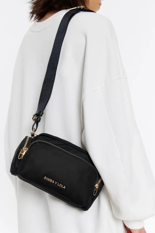 Small Black Nylon Crossbody Bag Black Women Bimba Y Lola Crossbody Bags Small Black Nylon Crossbody Bag Black Women Bimba Y Lola Crossbody Bags