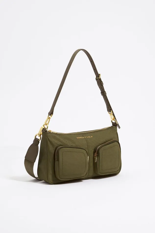 Small Khaki Nylon Pocket Crossbody Bag Khaki Women Bimba Y Lola Crossbody Bags Small Khaki Nylon Pocket Crossbody Bag Khaki Women Bimba Y Lola Crossbody Bags